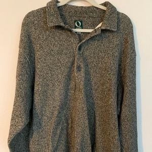 Que Mens Multi-Colored Collar Buttoned Athletic Classic Pullover Sweater L